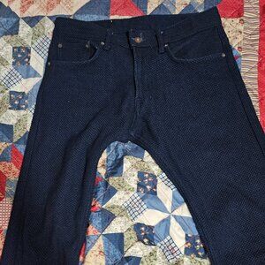 Railcar Fine Goods Spikes Sashiko Taper Leg Denim Jeans 12 Oz Indigo (31-32)